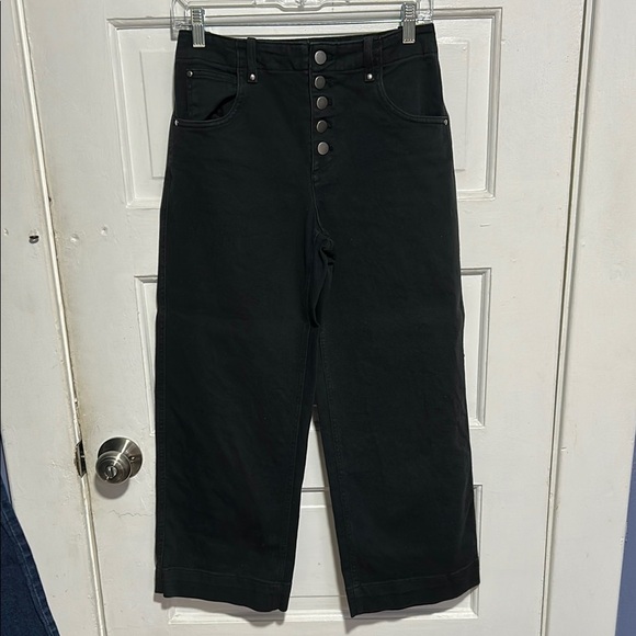Gap Black High-Waisted Button-Fly Wide Leg Pants - Picture 1 of 13